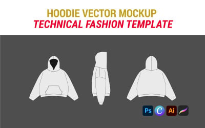 Oversized Hoodie Sweatshirt Vector Mockup
