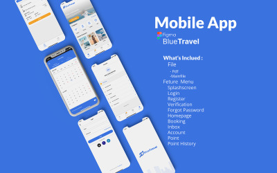 Plantilla de aplicaciones de interfaz de usuario móvil para viajes