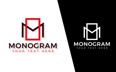 Vector Monogram M logó tervezés, monogram logó, m logó