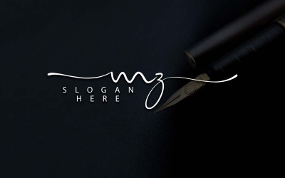 Fotografía creativa Diseño de logotipo de letra MZ