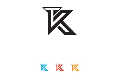 TK-logotyp eller tk-bokstavslogotyp, kt-logotyp