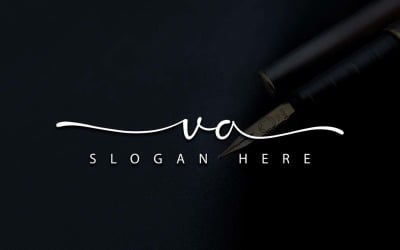 Création de logo de lettre VA de photographie créative