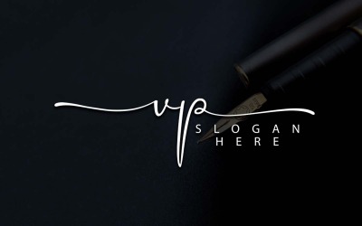 Création de logo de lettre VP de photographie créative