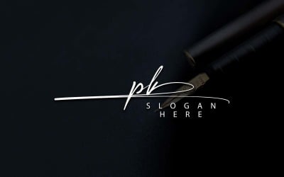 Diseño de logotipo de letra PK de fotografía creativa