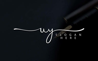 Fotografía creativa Diseño de logotipo de letra UY