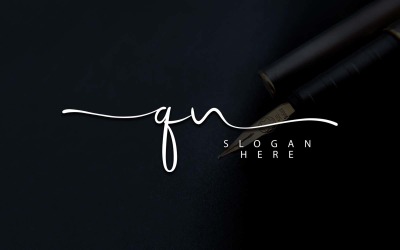 Création de logo de lettre QN de photographie créative