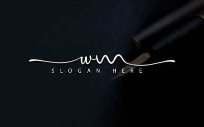 Création de logo de lettre WM de photographie créative