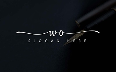 Création de logo de lettre WO de photographie créative