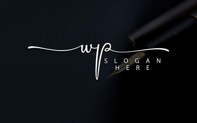 Création de logo de lettre WP de photographie créative