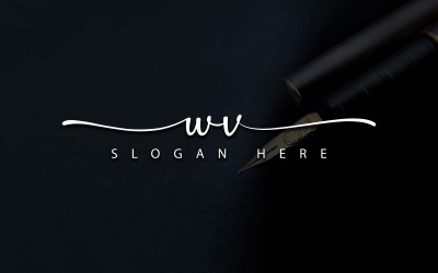 Création de logo de lettre WV de photographie créative
