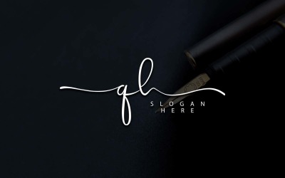 Design de logotipo de letra QH de fotografia criativa