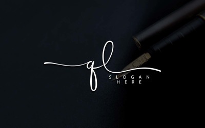 Design de logotipo de letra QL de fotografia criativa