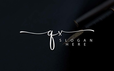 Design de logotipo de letra QX de fotografia criativa