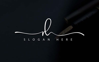 Design de logotipo de letra RH de fotografia criativa