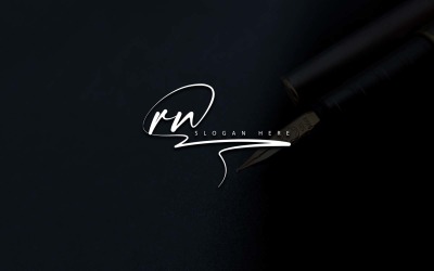 Design de logotipo de letra RN de fotografia criativa