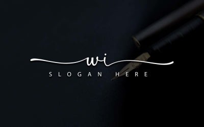 Design de logotipo de letra WI de fotografia criativa