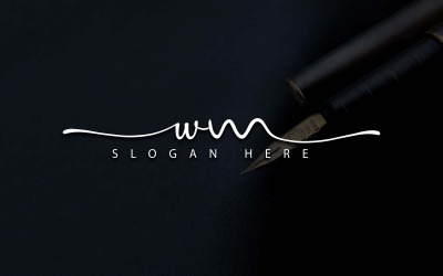 Design de logotipo de letra WM de fotografia criativa