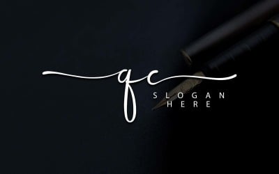 Diseño de logotipo de letra QC de fotografía creativa