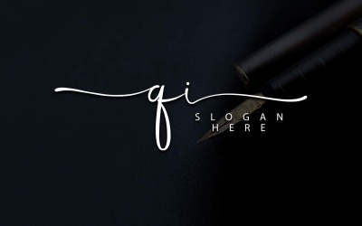 Fotografía creativa Diseño de logotipo de letra QI