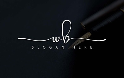 Fotografía creativa Diseño de logotipo de letra WB