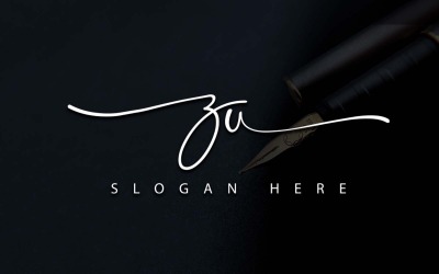 Fotografía creativa Diseño de logotipo de letra ZU