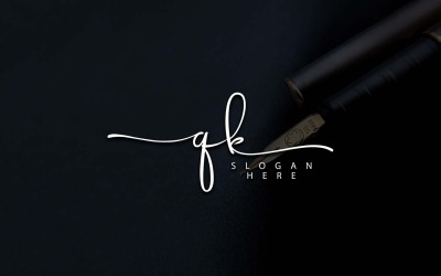 Kreatywna fotografia QK Letter Logo Design