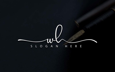 Kreatywna fotografia WH Letter Logo Design