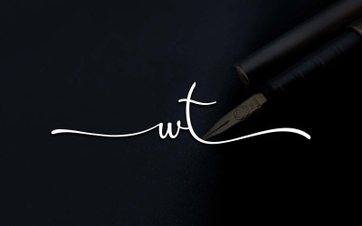 Kreatywna fotografia WT Letter Logo Design