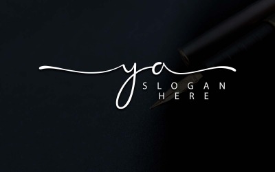 Creatieve fotografie YA brief logo ontwerp