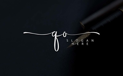 Création de logo de lettre QO de photographie créative