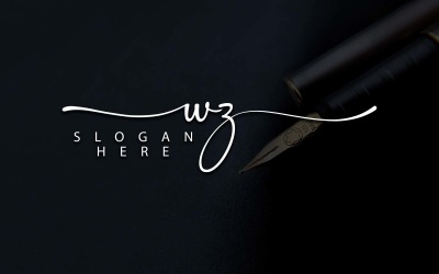 Création de logo de lettre WZ de photographie créative