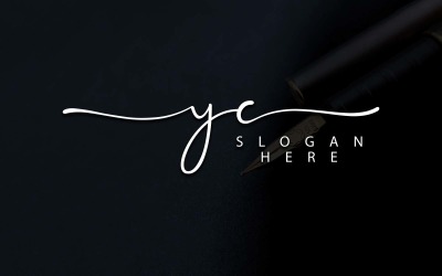 Design de logotipo de letra YC de fotografia criativa