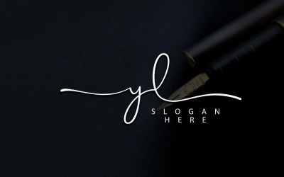 Design de logotipo de letra YL de fotografia criativa
