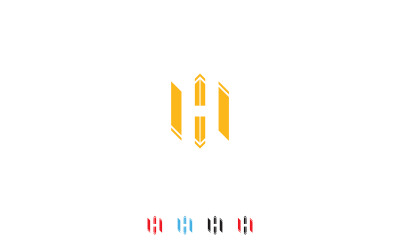 H betű hatszög logó vagy sokszög h logó, h betű logo design vektor sablon