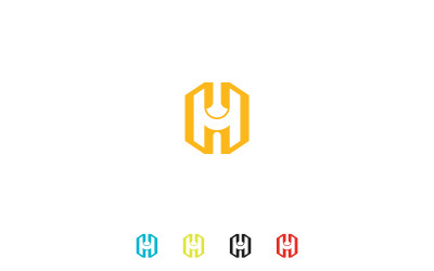 Koncepcja logo sześciokąta z literą H lub projekt logo h