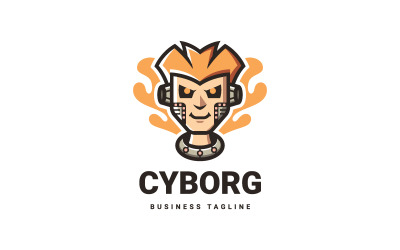 Modèle de logo de cyborg humain