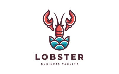 Plantilla de logotipo de langosta oceánica