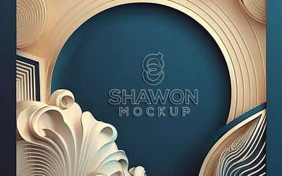 Blue Wall Logo Mockup Design