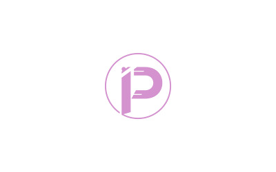 Brev IP-logotypdesign eller P-logotypdesignmall