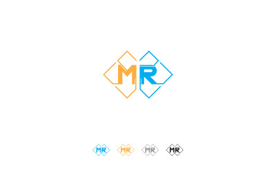 Design del logo astratto della lettera MR o logo rm v6