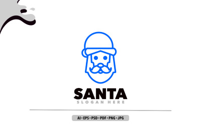 Дизайн логотипа символа линии Санта-Клауса