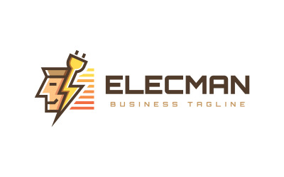 Elektrický muž Logo šablona