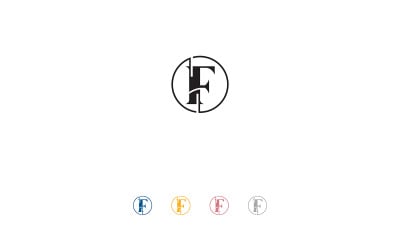 f logo design, f circle logo template