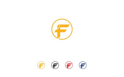 F 字母标志设计矢量模板