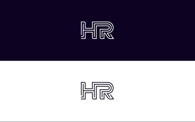 HR betűvonal logó tervezés fekete-fehér v3