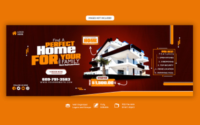Huis onroerend goed sociale media banner sjabloon