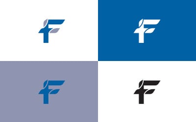Identità del marchio lettera aziendale f logo design vettoriale