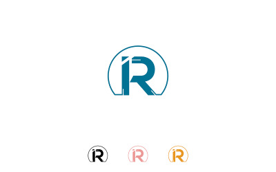 IR abstract logo concept of IR logo ontwerp