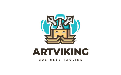 Kreatív művészet Viking logó sablon
