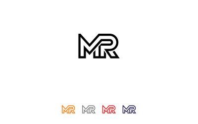 Logo della lettera Mr, modello vettoriale del design del logo Mr v8